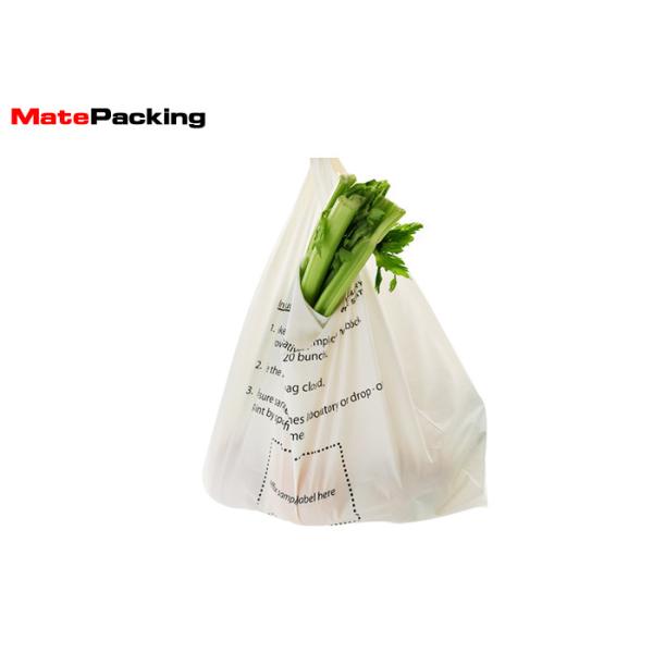 100% Corn Starch Disposable Grocery Bags , Biodegradable Plastic Shopping Bags