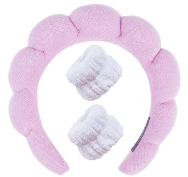 Twist sponge high calvaria SPA head band  washing Face makeup headband set