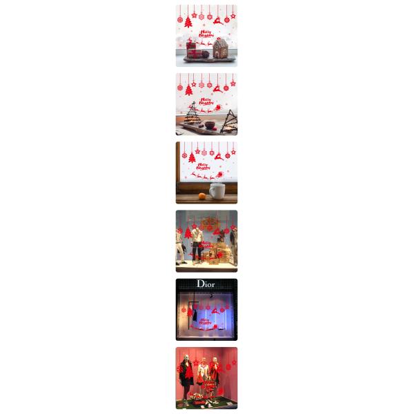 PVC 3D Christmas Wall Stickers Living Room Decoration Self Adhesive Easy To Stick