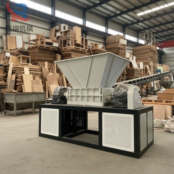 Powerful Double Shaft Shredder for Waste Wood Board and Furniture