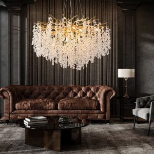 Lámpara colgante Decoración interior Restaurante Casa Hotel Villa Salón de estar Sala de comedor Lobby Lujo Moderno Cristal Luz Lustrero