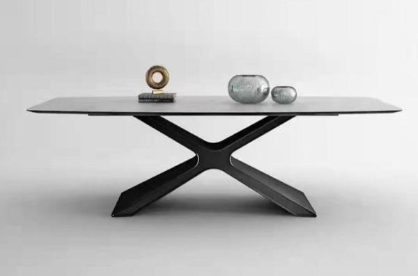 Contemporary Chic Ceramic Marble Top Dining Table And Chairs Unique Veining Patterns
