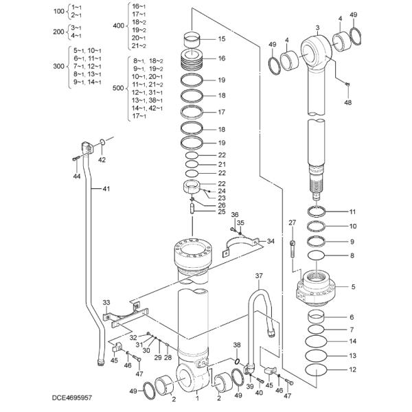 1237306 Bushing Excavator Hydraulic Cylinder Fit HITACHI ZX330-5G ZX330LC-5G ZX350H-5G