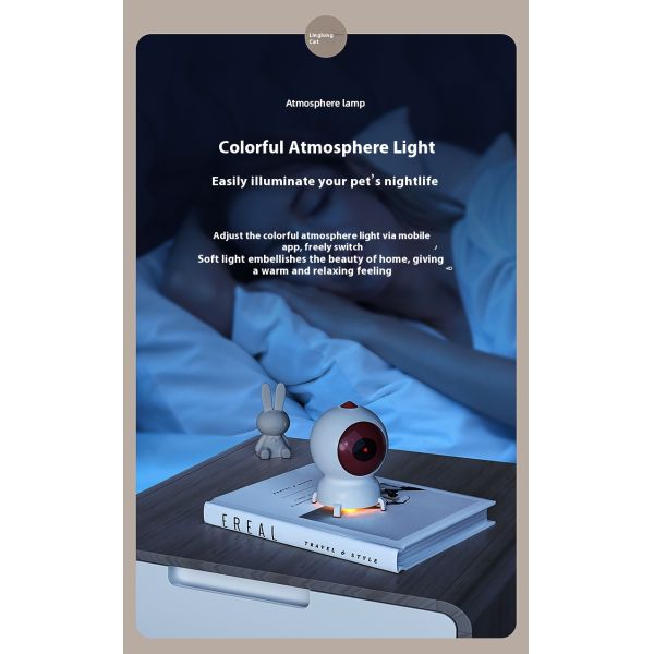 Smart Interactive Eco-Friendly Electric Teaser Cats Laser Toy Cute ABS Material Model Du-TC02 Mobile Phone APP Remote Control