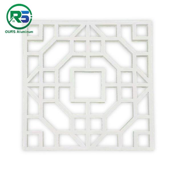 Estilo chinês decorativo de alumínio de grades de janela 4.0mm do metal do quadrado