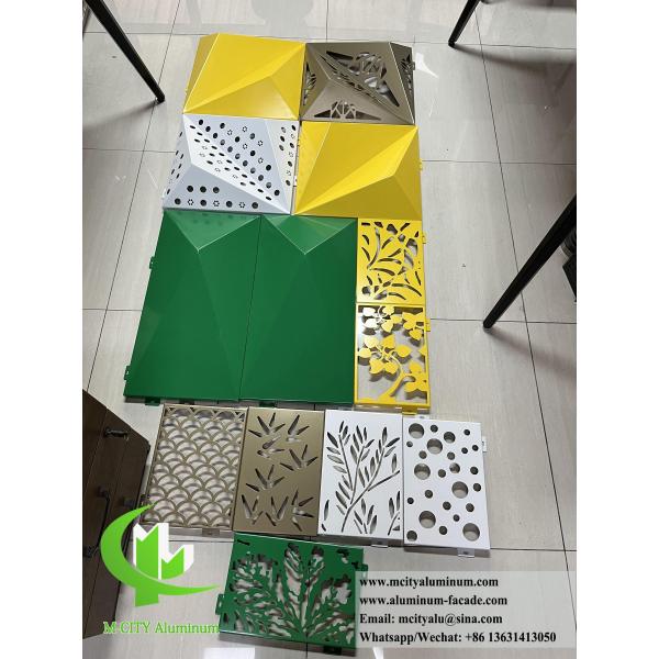 revêtement de façade extérieure feuille de métal 3D design perforation modèle revêtement PVDF