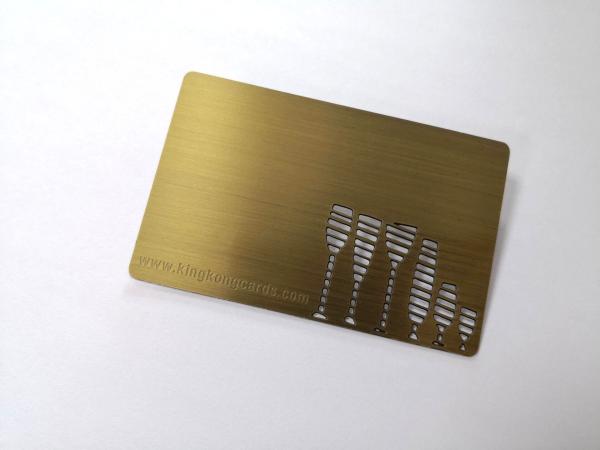 Ancient Brass Material Metal Business Cards With Engraved Picture / Ccustom Metal Membership Cards