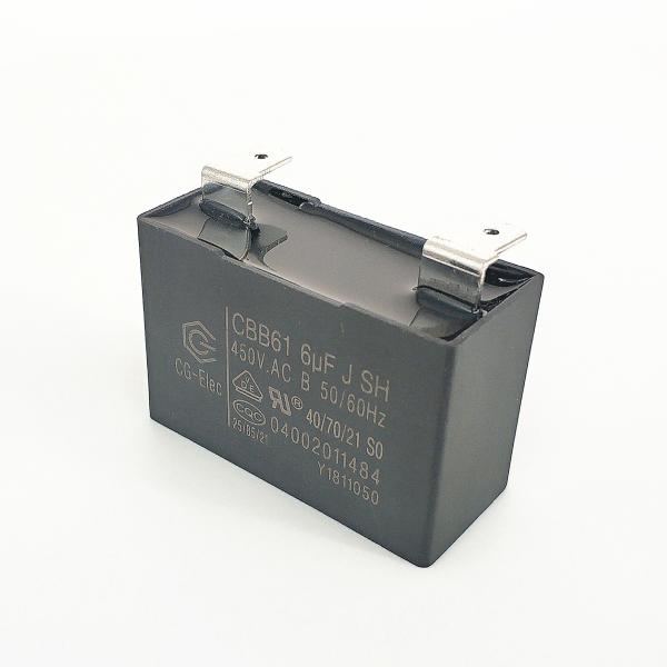 CBB61 450V 6.0mfd Cooker Hood Capacitor Black Plastic Triangle With Location Hole