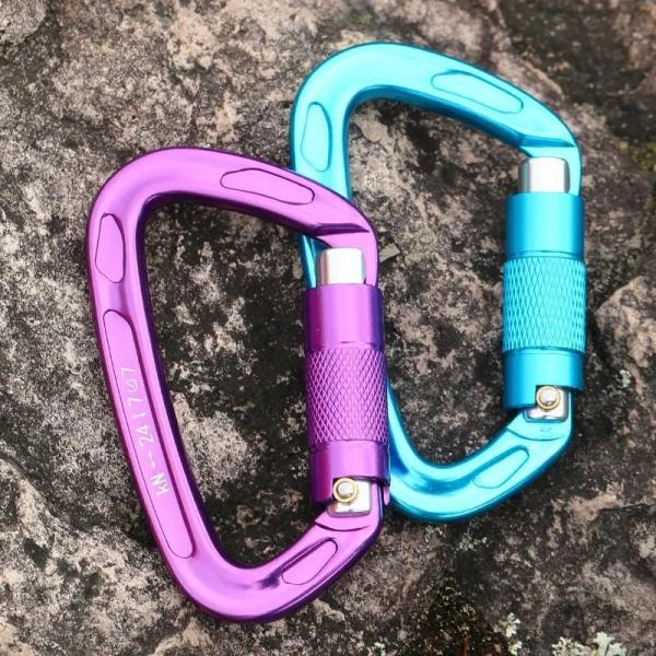 24KN Auto bloqueo de trabajo pesado de escalada de carabiner clip Twist Lock para deportes de aventura
