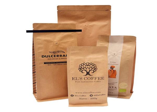 Customized Tin Tie Coffee Bean Packaging Bags , Aluminum Foil Side Gusset Stand Up Pouch With zipper