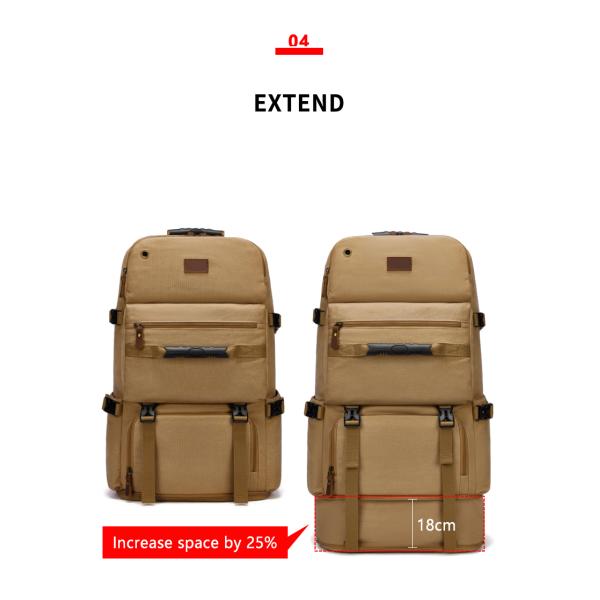 56-77 литров Винтажный холст Ноутбук рюкзак Хаки цвет водонепроницаемость