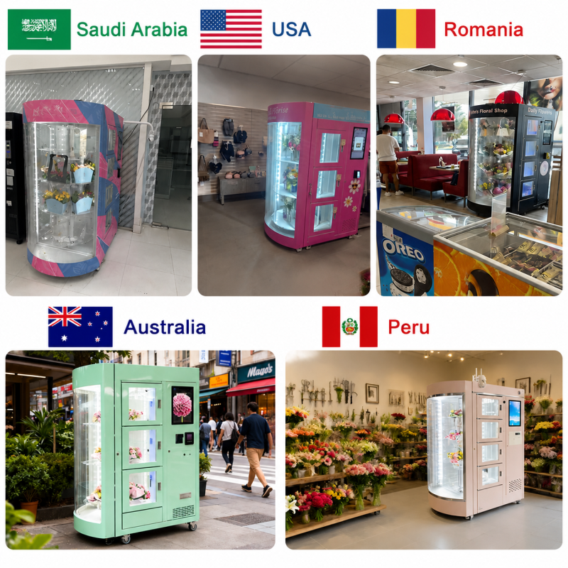 Winnsen 24 Slots Smart Fresh Flower Vending Machine Refrigerated Humidified for USA