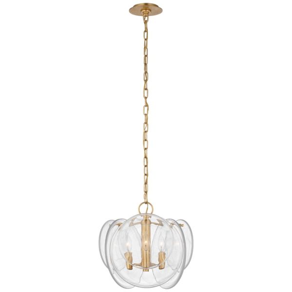 Modern Brass Body Crystal Shade Adjustable Height Pendant Light for Living Room and Hotel