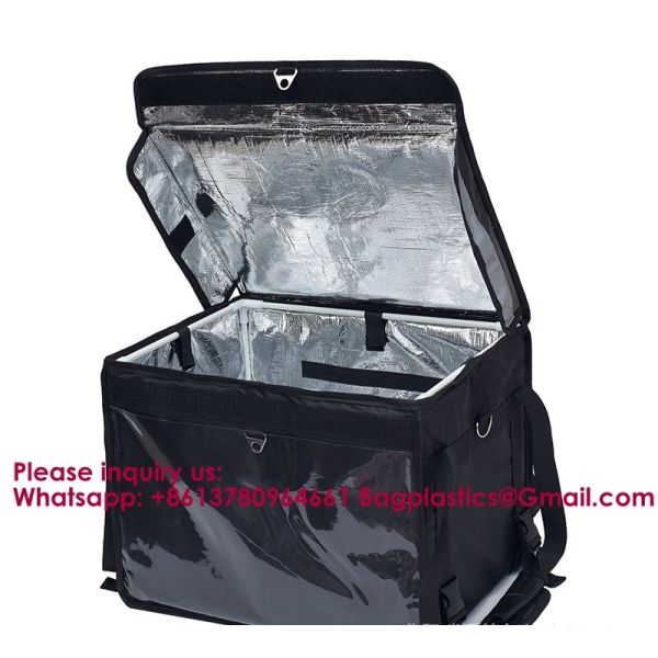 Custom Logo Commercial Thermal Waterproof Food Delivery Bag Backpack For Pizza Hot Just Eat With Backlight For Scooter Large Storage Portable Delivery Bag Waterproof Fast Food For Catering Packaging
