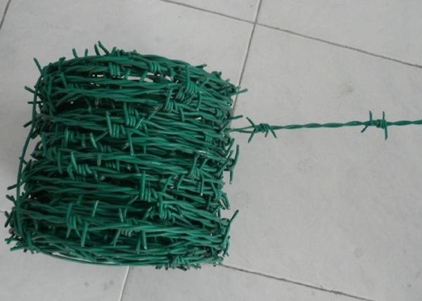 Green Security Barbed Wire Roll Coil Protection For Grass Boundary