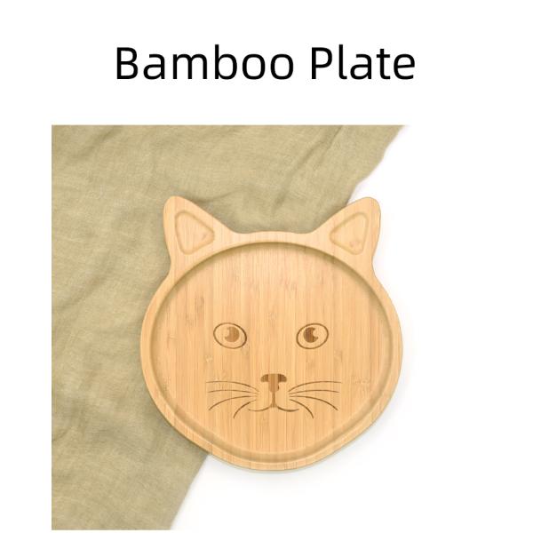 Divided Bamboo Kids Suction Plate Stay Put 215g Tiger Shaped