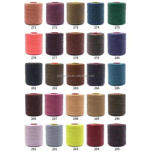 100% Polyester Flat Braided Sewing Yarn For Leather Braided Wax Thread 240 Colors