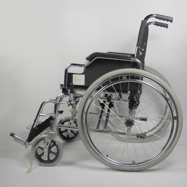 Easy Carry Folding Steel Wheelchair Flip Up Armrest Detachable Footrest