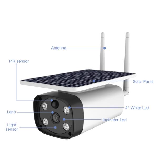 1080P 2MP 4G LTE Low Power Consumption HD Full Color Solar Security Camera