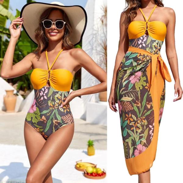 Burkini cómodo con patrón floral