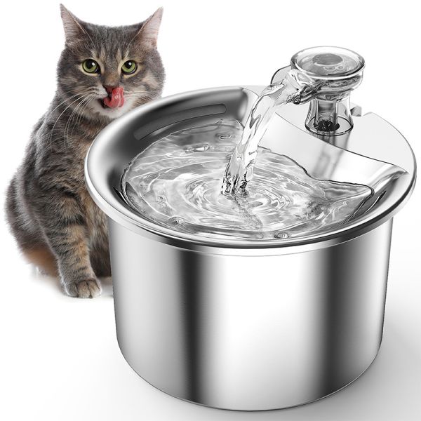 Automatic Circulation Modern Smart Pet Water Fountain with Chargeable Stainless Steel Filter Eco-friendly for Cats