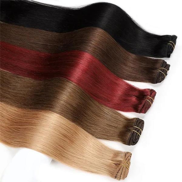 Tela de sombra em extensões de cabelo humano natural de aparência de dois lados loira