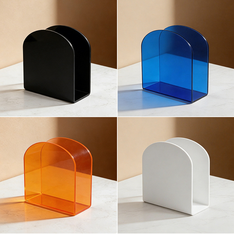 High Transparency Tissue Box High-End Creative U-Shaped Square Towel Napkin Storage Rack for Restaurant Coffee Shop