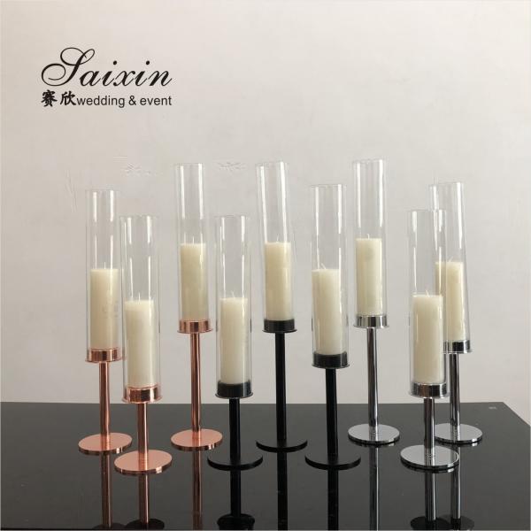 Candeeiras de ouro rosa simples Centrais Unity Metal Candeeiros 3 peças