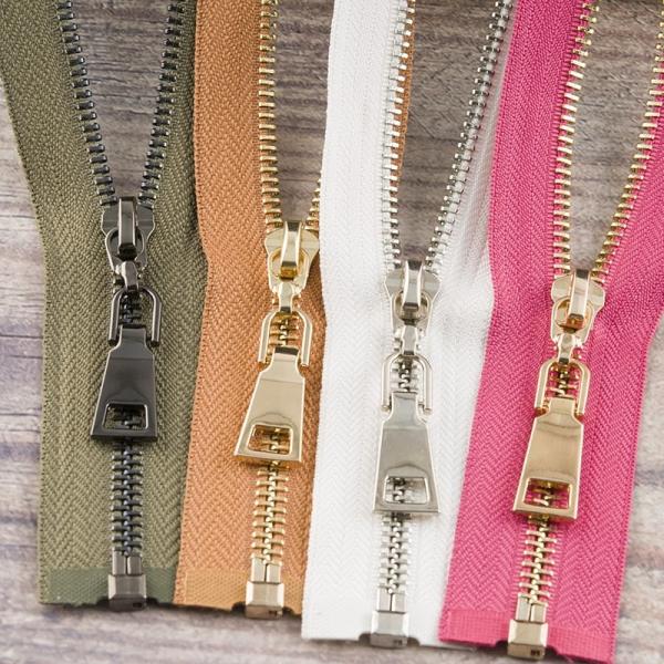 Metallic Rose Gold Decorative Metal Zippers Eco ISO For Handicrafts
