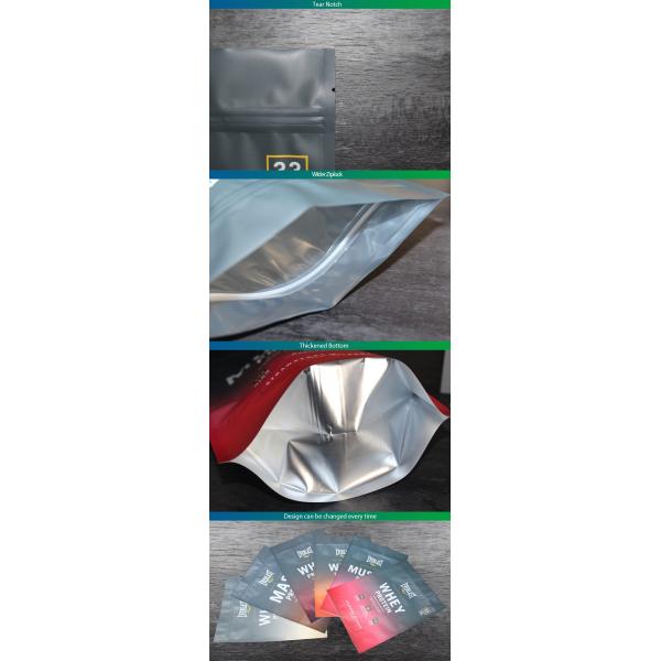 500pcs To Start Digital Print Plastic Food Packaging Pouches For Whey Protein Powder