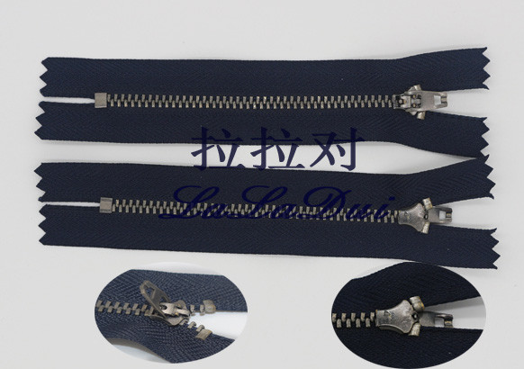 Waist Silver Metal Zipper For Suite And Clothes , Fireproof Long Heavy Duty Zippers