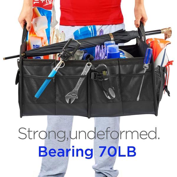 Multipurpose Vehicle Trunk Organizer For Emergency Tools / Groceries