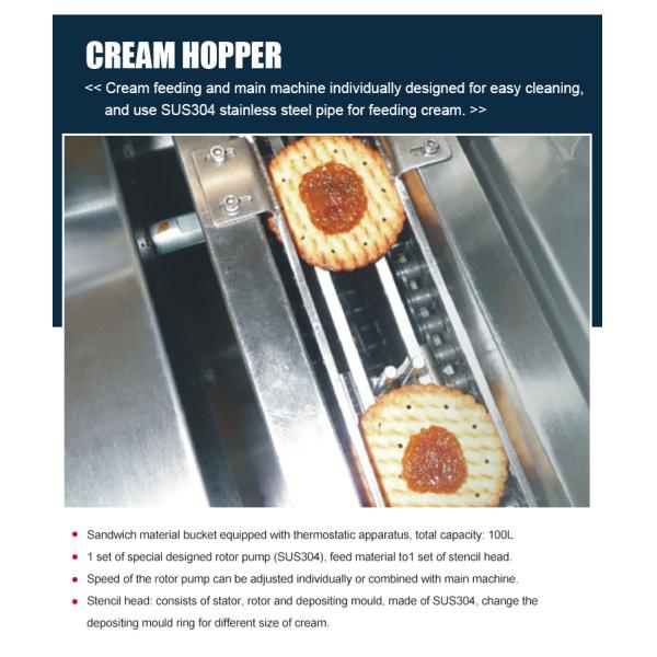 Fully Automatic Oreo Biscuit Making Machine Single Lane Center Filled