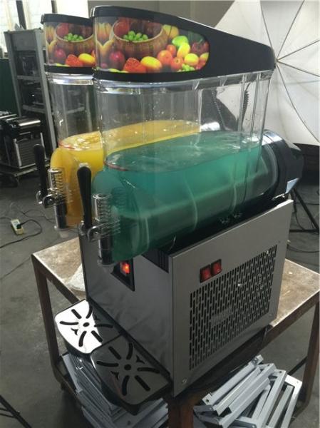 Stainless Steel Frozen Drink Slush Machine / Frozen Beverage Dispensers Double Bowl