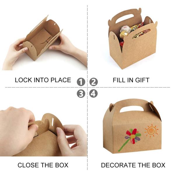 Custom Recycled Brown Kraft Paper Box With Handle for Food Packaging Distribution