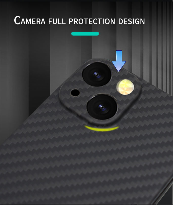 Случай iPhone 14 волокна 0.65MM супер тонкие пылезащитные Кевлар Aramid Pro максимальный