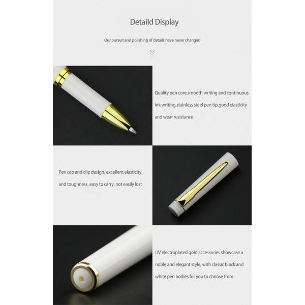 Pluma de firma de negocios 0.5mm grabado con logotipo Pluma de plástico neutral Regalo