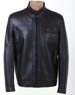 Tamaño extra grande, negro/amarillo/rojo oscuro, viscoso, chaquetas de cuero ligeras para hombre de la cremallera