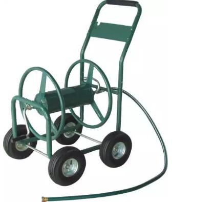 Stainless Steel Water Hose Reel on 4 Wheel Cart for House Cleaning and Flower Watering