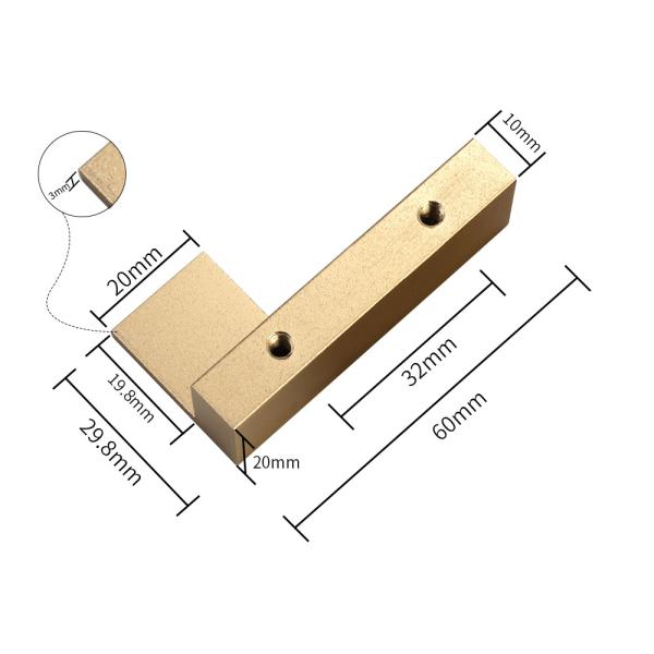 OEM Design Brush Gold Aluminum Cabinet Handles 2.36 inch With Screw