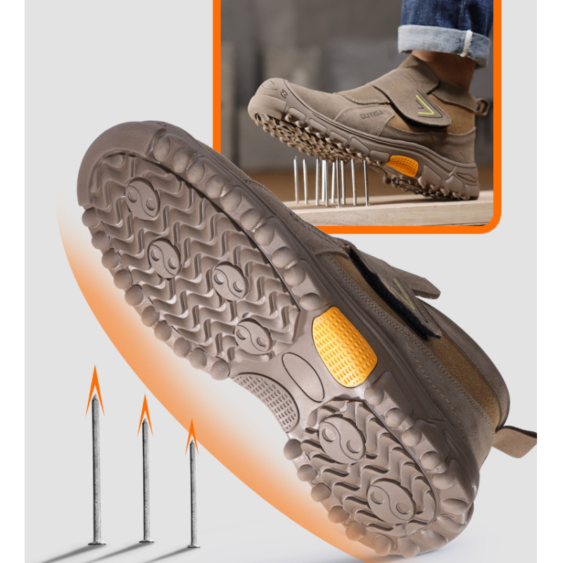 Men’s Welding Safety Work Shoes Heat-Resistant Steel Toe Puncture-Proof Wear-Resistant Comfortable Protective Shoes