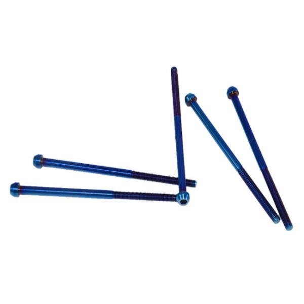 M6 * 90 Grade 5 Titanium Race Parts Cnc Machined Titanium Bolt Blue Color