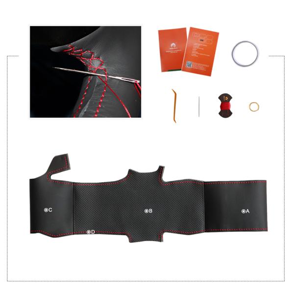 Custom Leather Steering Wheel Cover Kit for Seat Leon Mk2 2006 2007 2008 Ibiza 6L 2007
