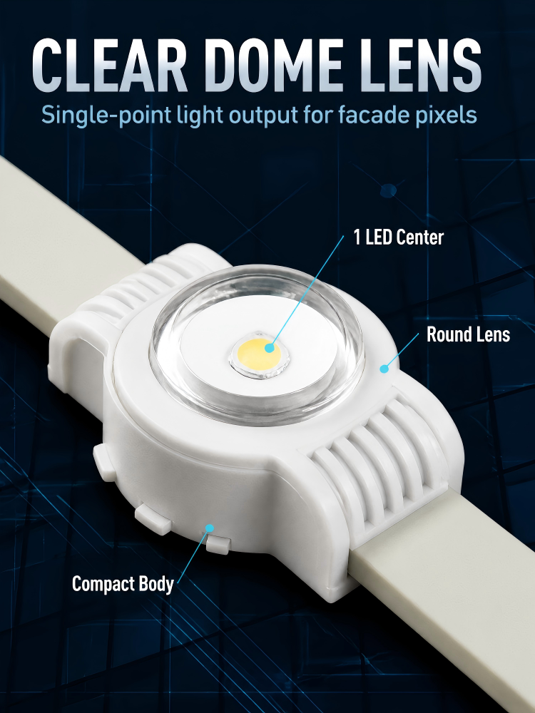 Round LED Pixel Point Light 0.3W DC5V RGB RGBW With Aluminum Channel For Facade Outline Decor