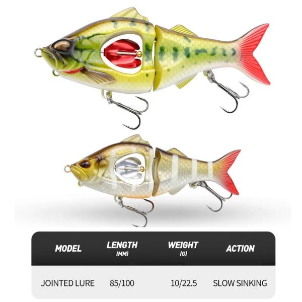 10g 22.5g Bass Whopper Plopper Fishing Lure Slow Sinking Swimbait Lifelike Propeller