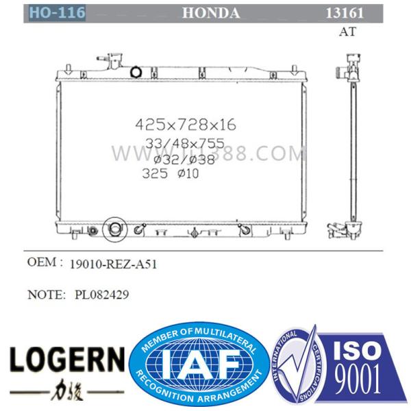 19010-REZ-A51 HONDA Crv Radiator 2010-2011 2.4L DPI 13161