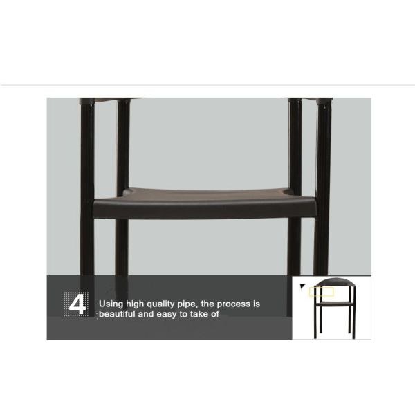 Leisure Chair With Armrest Metal Leg PP Dining Arm Chair Polypropy Plastic Chair