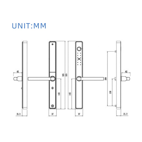 Stainless Steel European Standard Smart Lock Outdoor Waterproof Fingerprint Lock Narrow Frame Door Aluminium Alloy Door Lock