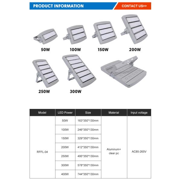 Наружный водонепроницаемый баскетбольный стадион светодиодный светодиодный модуль 50w 100w 150w 200w 250w 300w 400w
