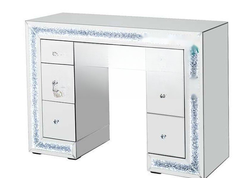 Diamond LED Dressing Table with Mirrored Stool and 120X40X90CM Dimensions